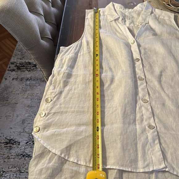J Jill  White Linen button down tunic Size XL - Picture 6 of 7